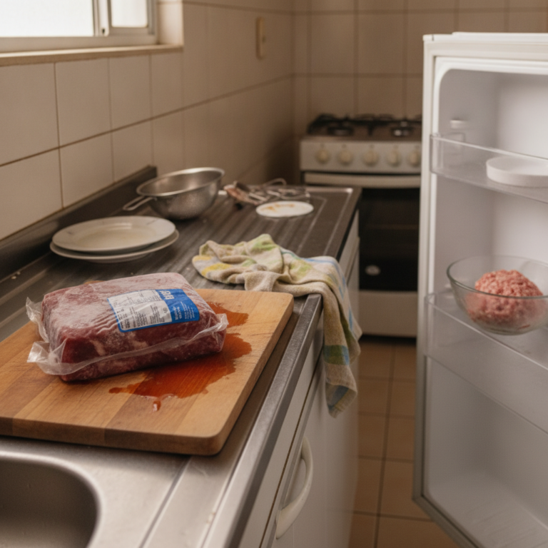 como descongelar carne com segurança sem contaminar