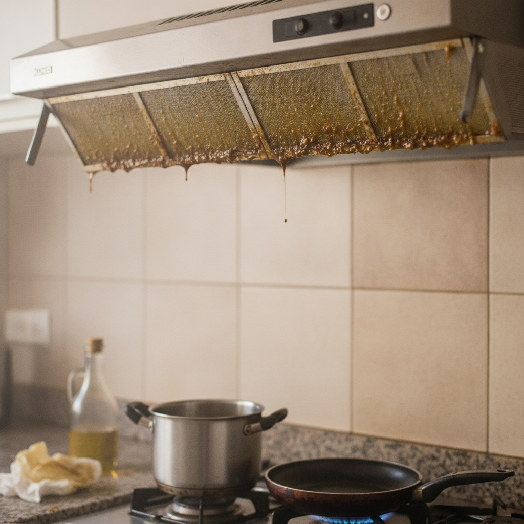 como limpar a coifa e evitar incêndio por gordura na cozinha