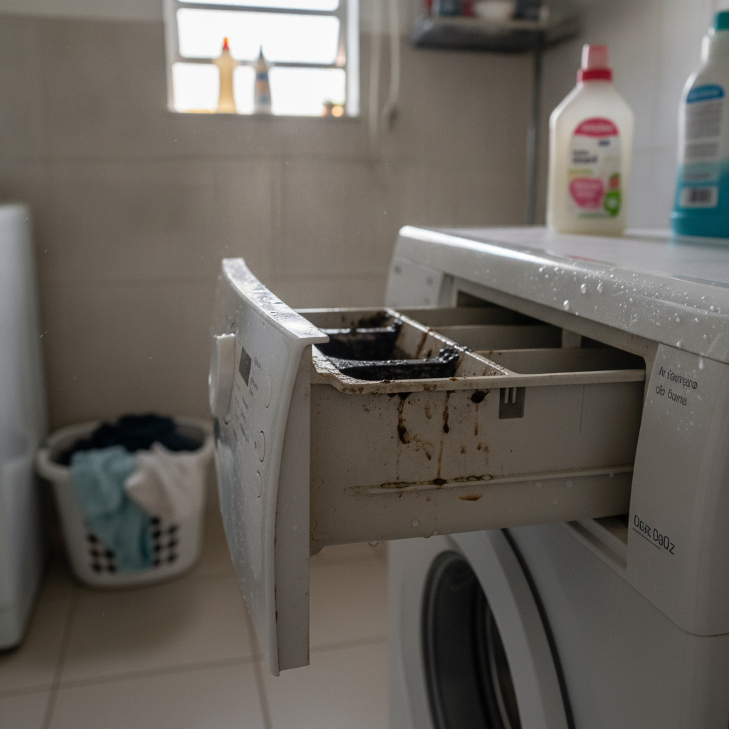 por que a roupa sai com cheiro ruim da máquina de lavar