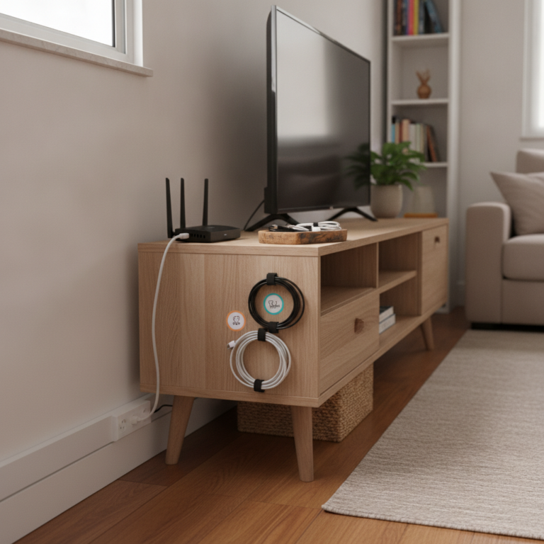 como organizar fios e cabos da sala sem furar a parede