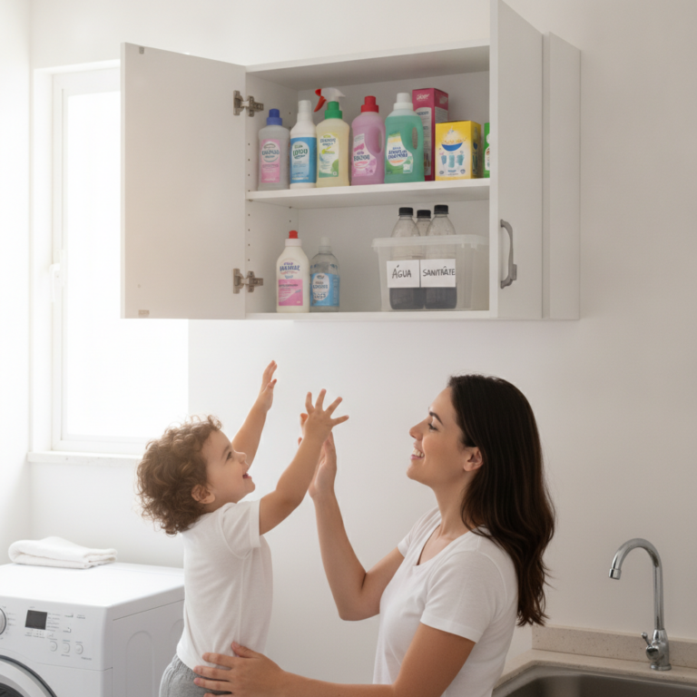 como guardar produtos de limpeza com segurança para evitar intoxicação infantil