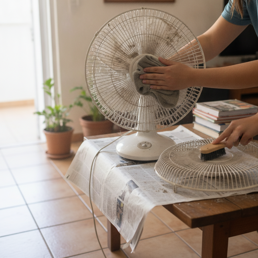 como limpar ventilador sujo sem espalhar poeira