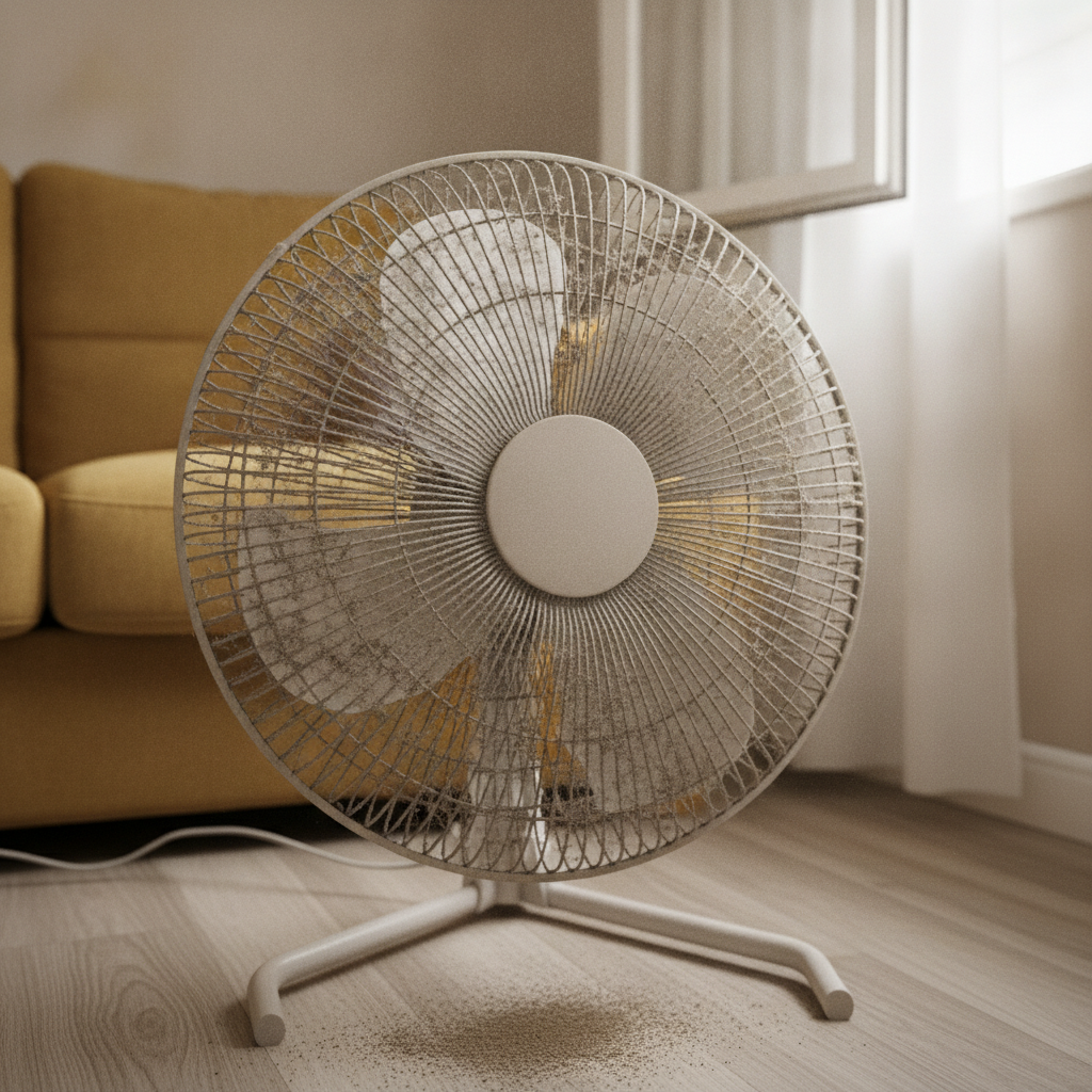 como limpar ventilador sujo sem espalhar poeira