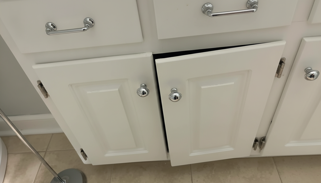 como ajustar porta de armário desalinhada