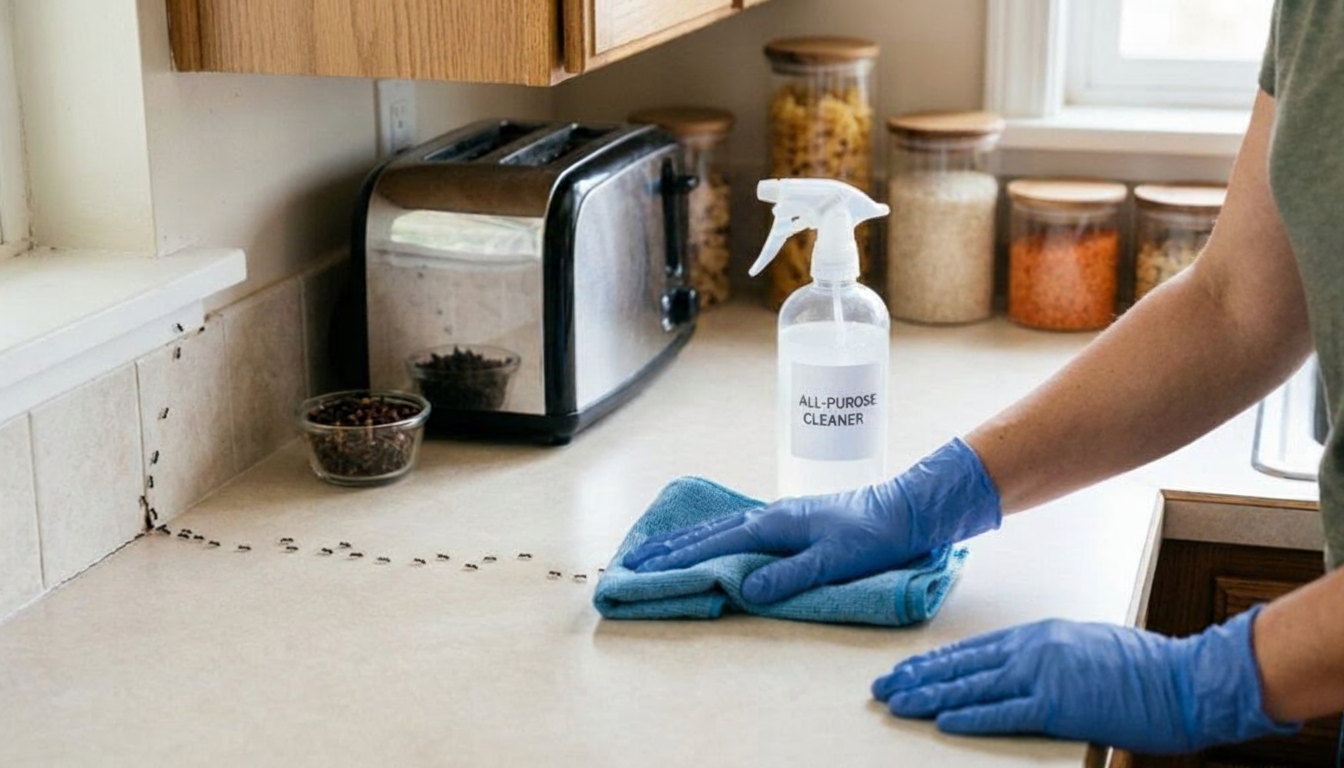 como controlar formigas na cozinha